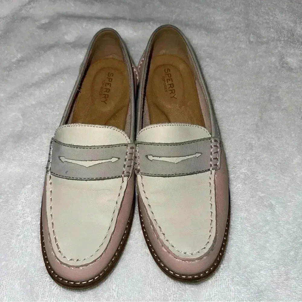 Sperry Top-sider Ladies 6.5 Seaport Leather Penny Plushwave Loafers Pink